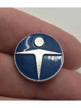 Manpower Inc Old Logo Pin Blue and Silver Lapel Enamel Collectible